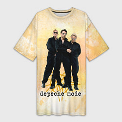 Футболка женская длинная Depeche Mode - Universe band, цвет: 3D-принт