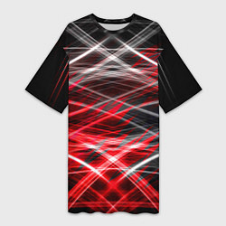Женская длинная футболка Красный лазер линии