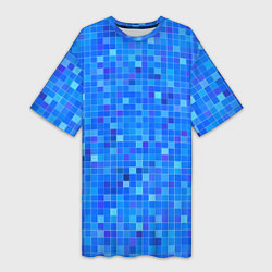 Женская длинная футболка Голубая мозаика