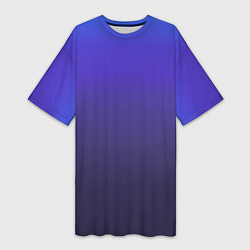 Футболка женская длинная Градиент фиолетово голубой, цвет: 3D-принт