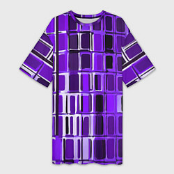 Женская длинная футболка Фиолетовые прямоугольники