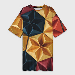 Футболка женская длинная Ромбовое вдохновение, цвет: 3D-принт