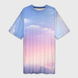 Женская длинная футболка Нежные краски неба