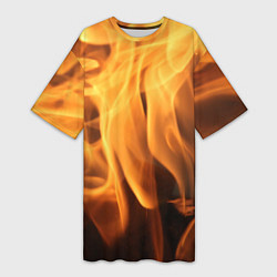 Женская длинная футболка Языки пламень