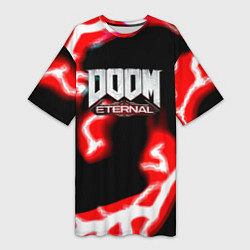 Футболка женская длинная Doom eternal storm, цвет: 3D-принт