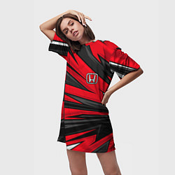 Футболка женская длинная Red sport - honda, цвет: 3D-принт — фото 2