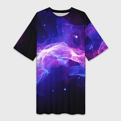 Женская длинная футболка Фиолетовый туман в движении