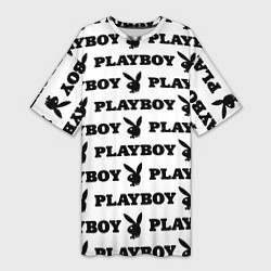 Женская длинная футболка Playboy rabbit
