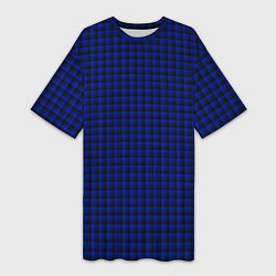 Женская длинная футболка Паттерн объёмные квадраты тёмно-синий
