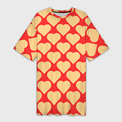 Женская длинная футболка Охристые сердца