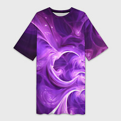 Женская длинная футболка Фиолетовая фрактальная абстракция