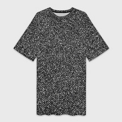 Женская длинная футболка Чёрно-белый текстурный