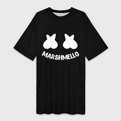 Женская длинная футболка Маршмеллоу белое лого