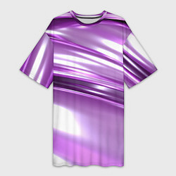 Женская длинная футболка Нежные фиолетовые полосы абстракта
