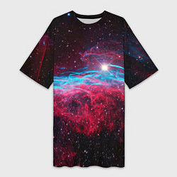 Женская длинная футболка Uy scuti star - neon space