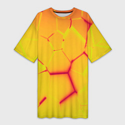 Женская длинная футболка Плиты желтые броня