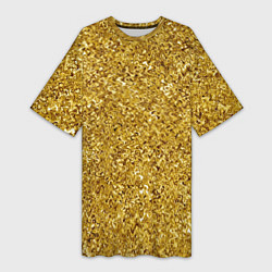 Женская длинная футболка Золотой волнистый с переливами