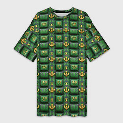 Женская длинная футболка Зеленый абстрактный паттерн