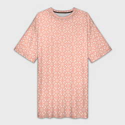 Женская длинная футболка Персиковый узоры