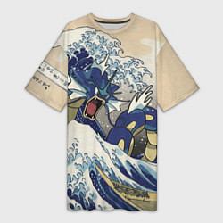 Женская длинная футболка Kanagawa wave - Gyarados