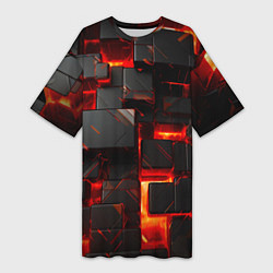 Женская длинная футболка Неоновые квадратики