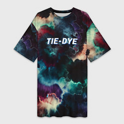 Футболка женская длинная Tie - dye, цвет: 3D-принт