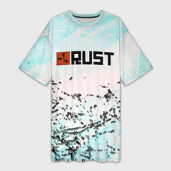 Женская длинная футболка Rust game текстура