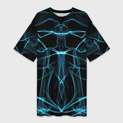 Женская длинная футболка Мягкие абстрактные симметричные линии