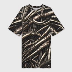 Женская длинная футболка Серые трубки чужих