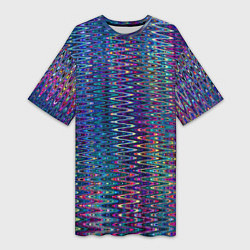 Женская длинная футболка Большой волнистый зигзаг разноцветный