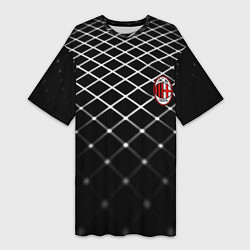 Футболка женская длинная Милан футбольный клуб, цвет: 3D-принт