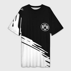 Женская длинная футболка Borussia текстура краски