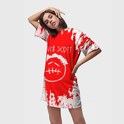 Футболка женская длинная Fortnite x Travis Scott gaming, цвет: 3D-принт — фото 2