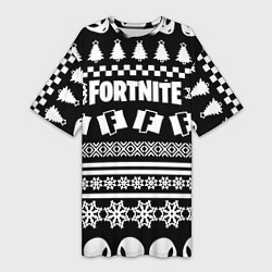 Женская длинная футболка Fortnite epic games pattern