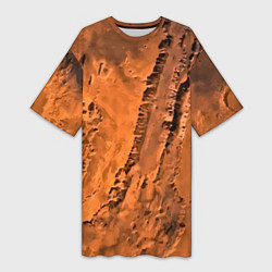 Женская длинная футболка Каналы на Марсе - star dust