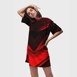 Футболка женская длинная Geometry stripes line, цвет: 3D-принт — фото 2