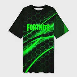 Женская длинная футболка Fortnite epic броня зелёная