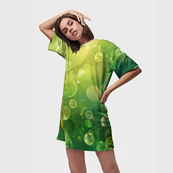 Футболка женская длинная Летние пузыри, цвет: 3D-принт — фото 2