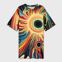 Женская длинная футболка Space abstraction - ai art