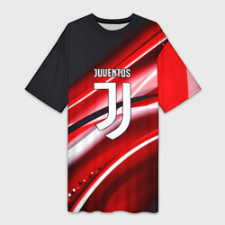 Футболка женская длинная Juventus geometry sport line, цвет: 3D-принт