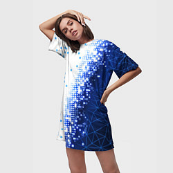 Футболка женская длинная Поврежденный цифровой скин, цвет: 3D-принт — фото 2