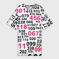 Женская длинная футболка Игра в кальмара паттерн чисел