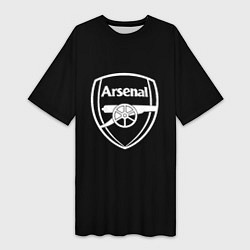 Женская длинная футболка Arsenal fc белое лого