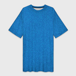 Женская длинная футболка Сине-голубой однотонный текстура