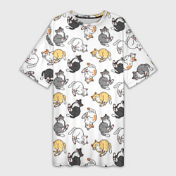 Женская длинная футболка Kitty pattern