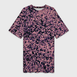 Женская длинная футболка Абстрактный брызги сине-розовый