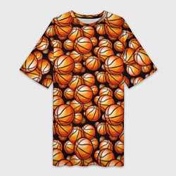 Женская длинная футболка Баскетбольные мячики