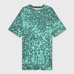 Женская длинная футболка Светло-бирюзовый текстура каменная