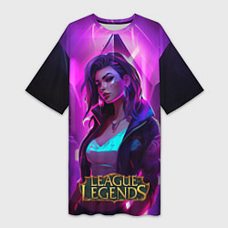 Футболка женская длинная League of Legends Kaisa Kda style, цвет: 3D-принт