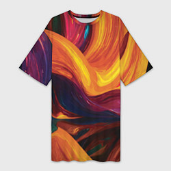 Женская длинная футболка Цветная абстракция colorful